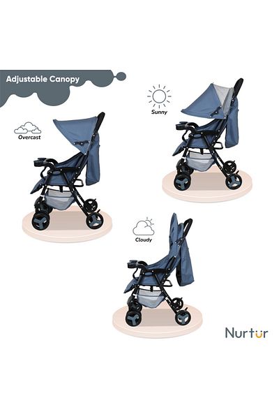 Nurtur Ryder Lightweight Baby Stroller,Navy Blue