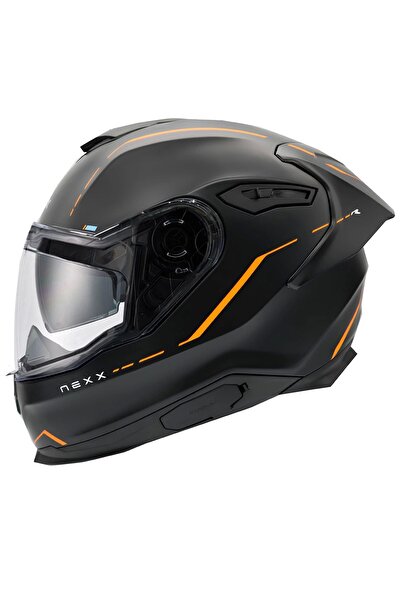 Nexx Y.100R REACT MAT SİYAH-TURUNCU KASK