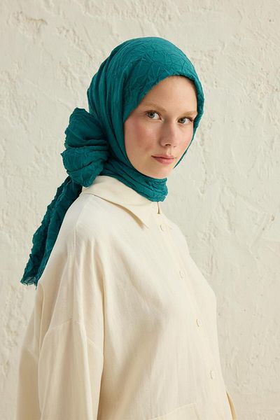 Qef Emerald Green Voile Shawl