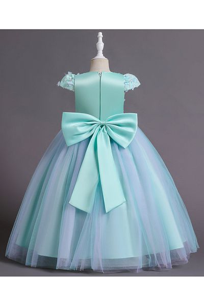 Kookie Kids Butterfly Embellished Party Gown - Blue
