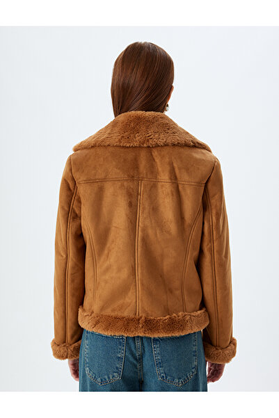 Koton Semišová motorkářská bunda - plyšová podšitá a zapínaná na zip