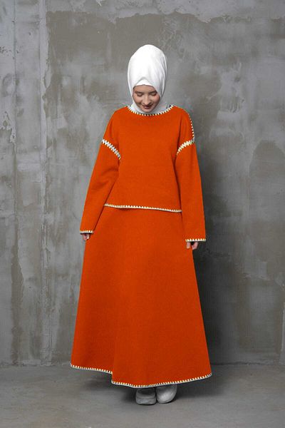 Mine'nspolo Embroidery Detailed Skirt and Blouse Hijab Set