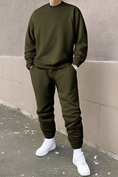 BayBayan Ανδρικό σετ φόρμας χειμερινής φόρμας Jogger με λαιμόκοψη 3 κλωστών