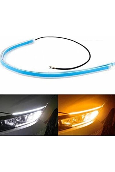 3 Tıkla Animasyonlu Turuncu Beyaz Far Üstü Kayan Led 60cm