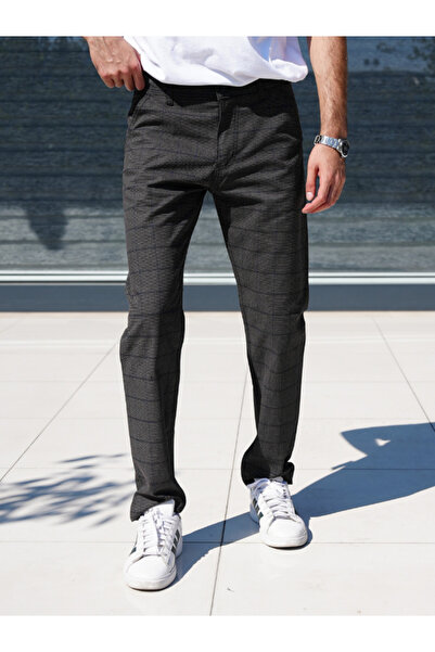 WKM Чоловічі штани з регулярним кроєм, у смужку, з еластаном