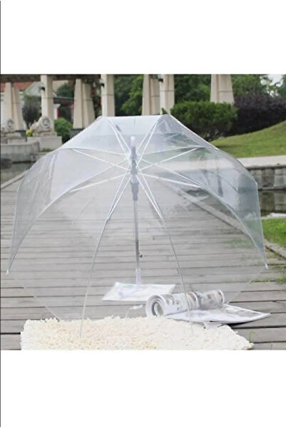Masaf Home Baston Şemsiye Şeffaf Rüzgarda Kırılmaz Rüzgar Geçirmez Reflektif ...