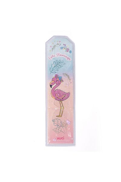 VUKİ Semn de carte cu sclipici cu model flamingo