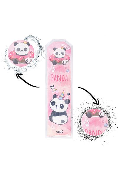 VUKİ Ασημί ζουμερό σελιδοδείκτη με σχέδιο Panda