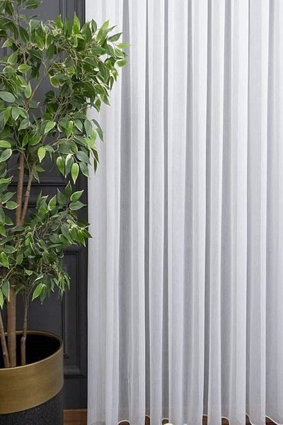 PERDECITY Bamboo Slub Wrinkle-Free Ironing Lead Tulle Curtain 1X2 Sparse Pleat 300X250
