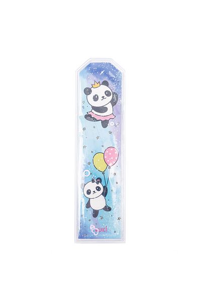VUKİ Semn de carte cu model panda argintiu
