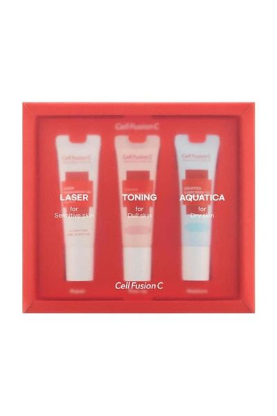 Cell Fusion C Sunscreen 100 Spf 50 Sunscreen Set for All Skin Types 3 X 10 ml