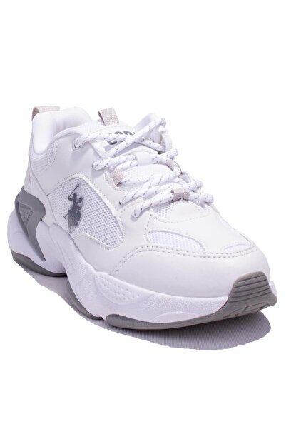 U.S. Polo Assn. حذاء رياضي نسائي كاجوال من يو اس بولو اسن مايب وايت لتقويم القدم