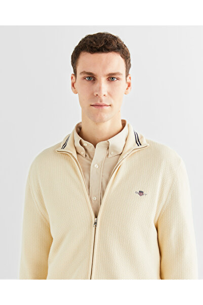 Gant Erkek Krem Regular Fit Fermuarlı Hırka