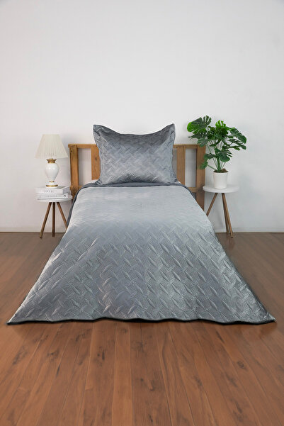 FAVORA Queen Kadife Tek Kişilik Yatak Örtüsü - Antrasit