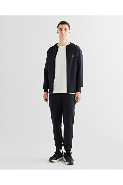 Gant Erkek Siyah Relaxed Fit Kapüşonlu Logolu Sweatshirt
