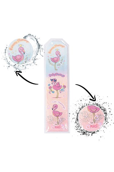 VUKİ Βιβλιοδείκτης με μοτίβο Flamingo Glittery Water