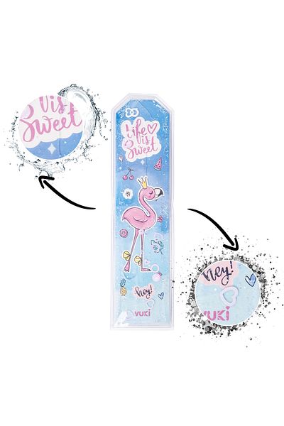 VUKİ Semn de carte cu sclipici cu model flamingo