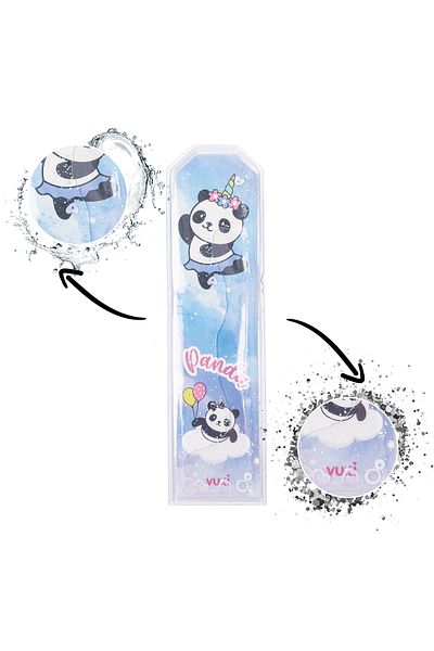 VUKİ Semn de carte cu model panda argintiu