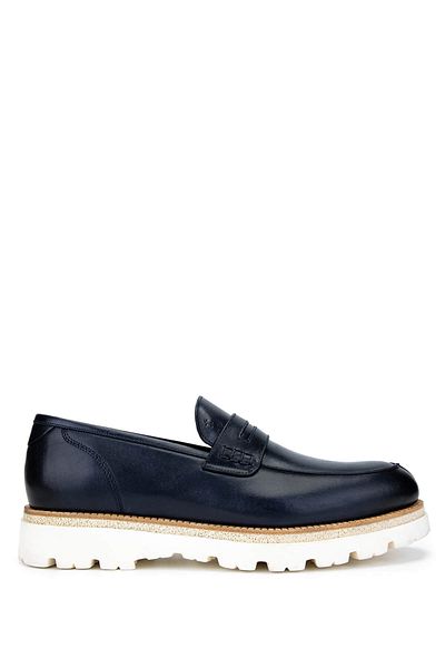 Tamer Tanca Men's Genuine Leather Navy Blue Casual Shoes
