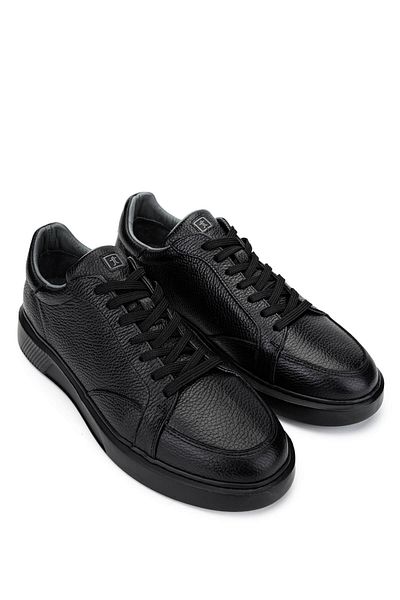 Tamer Tanca Men's Genuine Leather Black Floater Sneakers & Sports Shoes