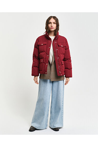 Gant Kadın Kırmızı Dik Yaka Mont