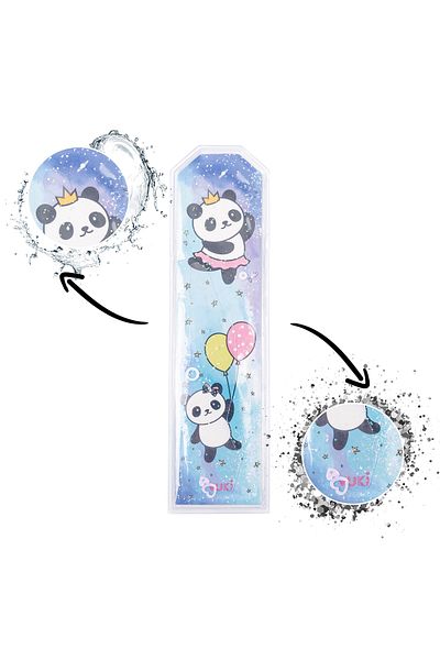 VUKİ Semn de carte cu model panda argintiu