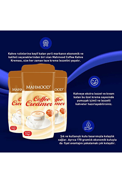 Mahmood Gold Granül Kahve Cam Kavanoz 100 G Ve Kahve Kreması Süt Tozu 170 G