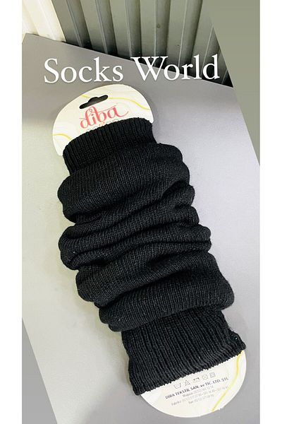 Diba Women's Black Wool Knee Pads - 71% Wool 20% Cotton