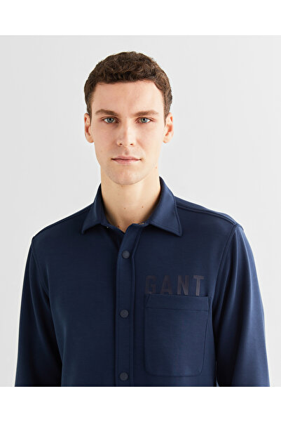 Gant Erkek Lacivert Regular Fit Logolu Gömlek
