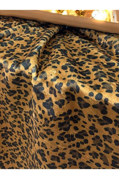 PLUSH STUDIO ISTANBUL 100x150 cm Lutur Leopards Printed βελούδινο ύφασμα - Εισαγόμενο και διακοσμητικό