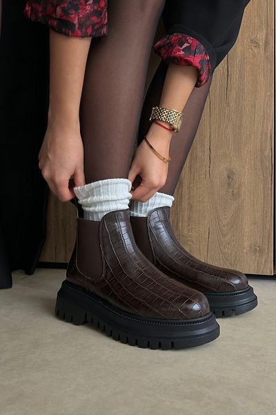 Mupa Shoes Hnědé dámské kozačky - model Croco