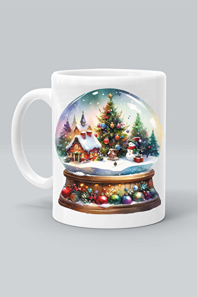 Genel Markalar 2258 KAR KÜRE YILBAŞI NOEL BASKILI KUPA BARDAK