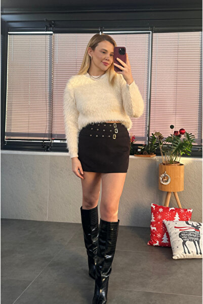 MİR STORE Ecru Bearded Sweater