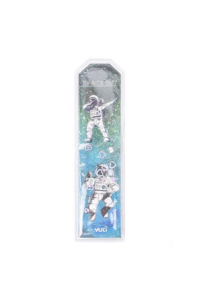 VUKİ Semn de carte cu sclipici și apă cu model astronaut