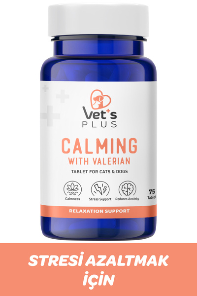 Vet's Plus Calming Sakinleştirici Tablet 75'li (KEDİ VE KÖPEKLER IÇİN RAHATLATICI VE STRES AZALTICI)