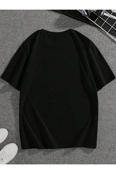 DEEPSENCE Μαύρο μπλουζάκι JUSTEAT Unisex Oversize