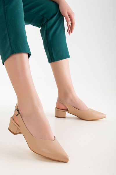 MaskButik Lana Pantofi Cu Toc Scurt Bronz