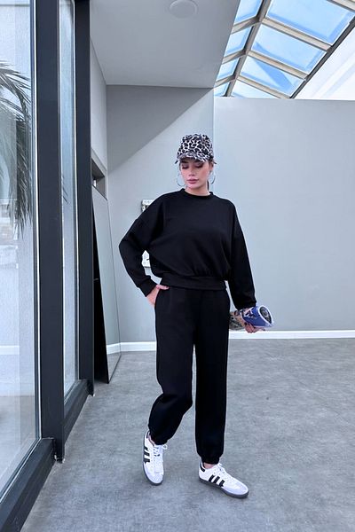 BayBayan Γυναικείο Σετ Φόρμας Jogger Crew με ψηλόμεσο