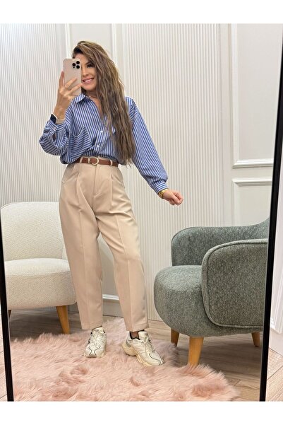Flow Arka Cep Detaylı Kemerli Pantolon