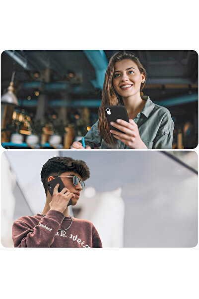 Merwish iPhone Xr Compatible Launch Silicone Case Cover with Velvet Logo Inside Black