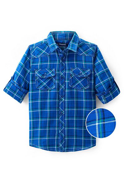 Pine kids Pine Kids Cotton Full Sleeves Checks Shirts - Blue