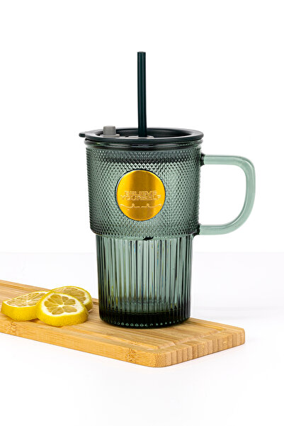 Glass In Love Pipetli Kapaklı Kupa - Renkli