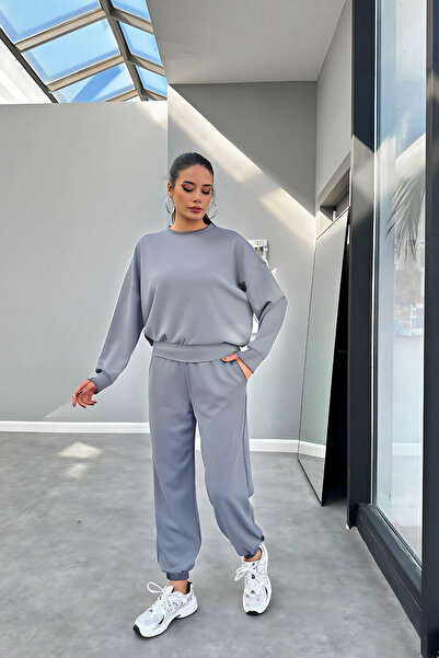 BayBayan Γυναικείο Σετ Φόρμας Jogger Crew με ψηλόμεσο