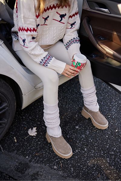 ANGELİNA JONES Jenifer Women's Beige Real Suede Thick Sole Boots with Fur Inside