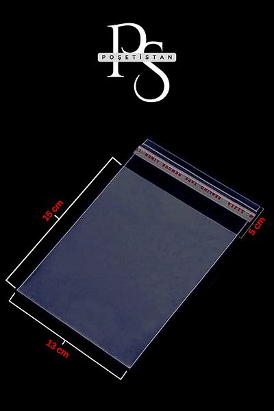 POŞETİSTAN Taped Adhesive Transparent Opp Gelatin Bag 13X15 cm 500 Pieces
