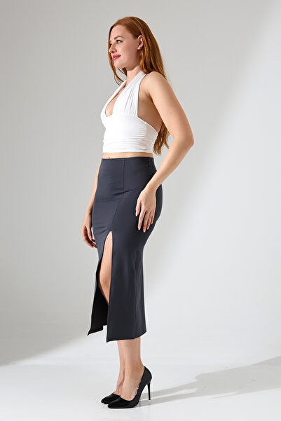 Gugus Fusta cu fantă de 82 cm / Fusta creion / Fusta lungă cu fantă