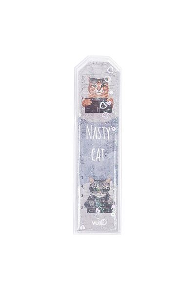 VUKİ Cat Patterned Glitter Water Bookmark