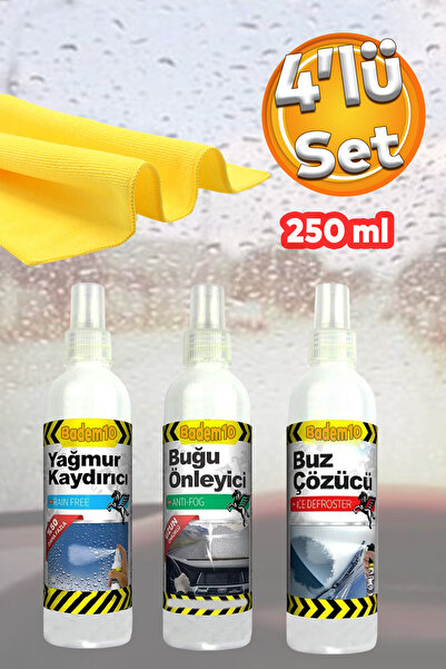 Badem10 Kış Bakım 4'lü Set Otomobil Araba Araç Kar Cam Ayna Buğu Önleyici Yağ...