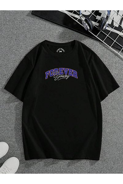 DEEPSENCE Μπλουζάκι Unisex Μαύρο Oversize - FOREVER