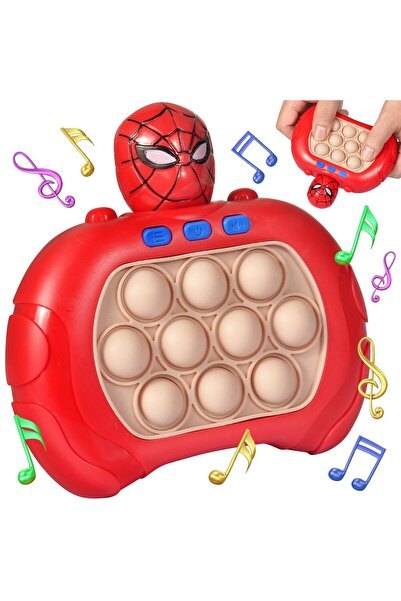 Nane Hediyelik Elektronik Spiderman Popit, Quick Push Konsol Kırmızı